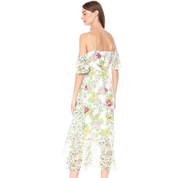 Nanette Lepore Cold Shoulder Floral Midi Dress - Picture 2 of 14